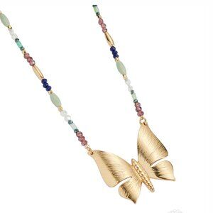 Seraphina Butterfly necklace, gold and beads